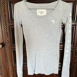 Abercrombie Grey Fitted Long Sleeve